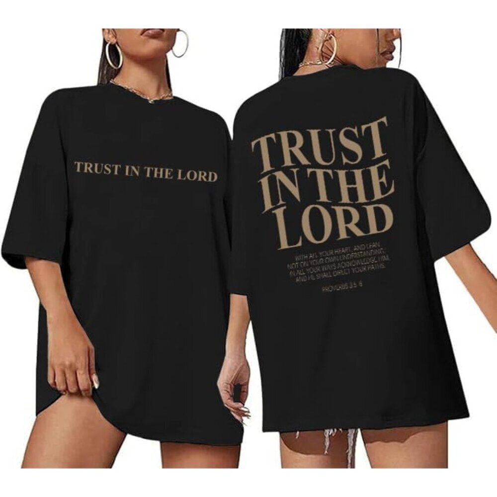 Christian Faith T Shirt Oversized Women Jesus Religious Bible Verse Tee